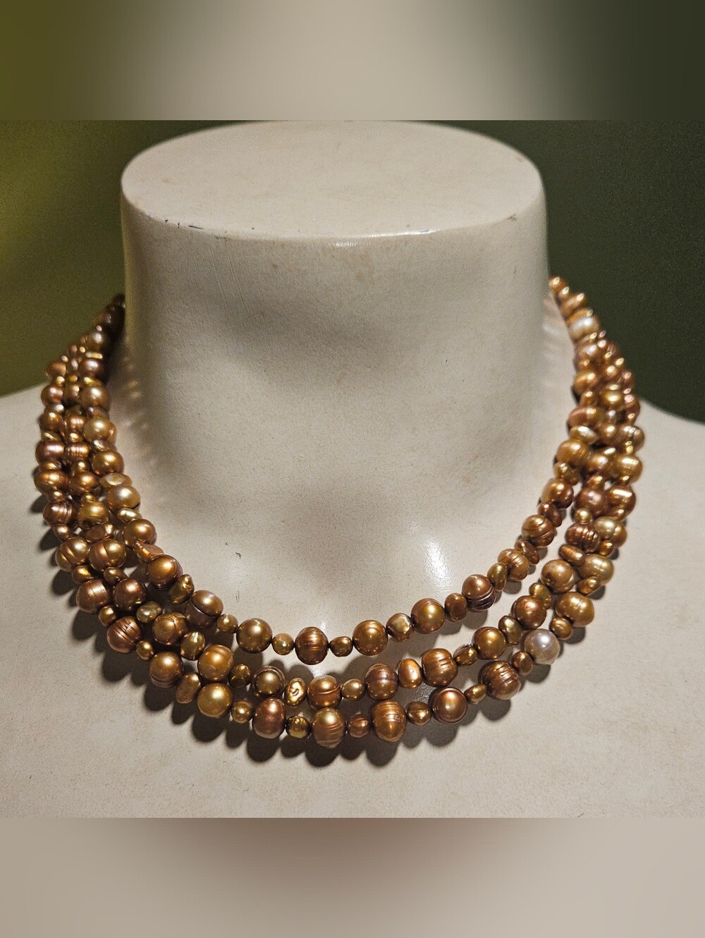 14k Clasp Multi-strand Baroque Pearls